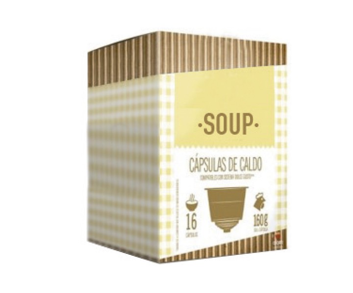 Carton box for soup capsules, example of secondary packaging compatible with INVpack’s SL3 cartoner
