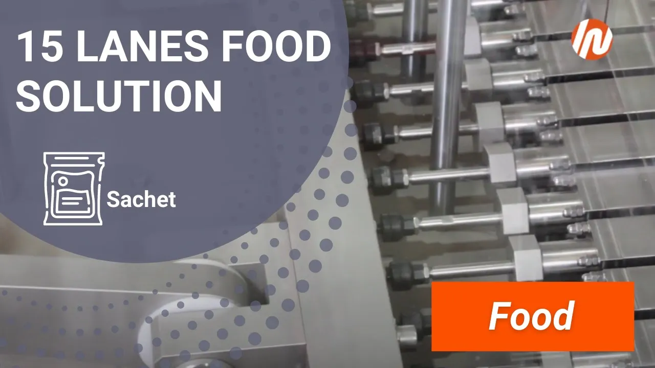 PACKAGING MACHINE MVA12 | 15 lanes food solution, sauce sachet INVpack