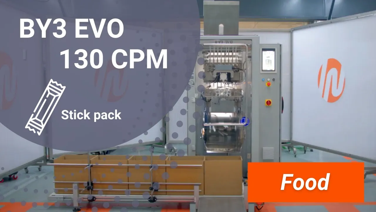 new stick pack packaging machine BY3 EVO 120 CPM for food industry INVpack