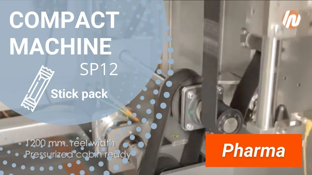 STICK PACK machine SP12 + STRING FOLDER + CARTONER for pharma industry INVpack