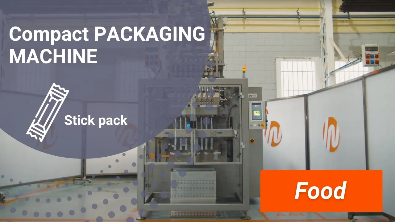 Compact packaging machine for monodose stick pack SP9 for food industry INVpack