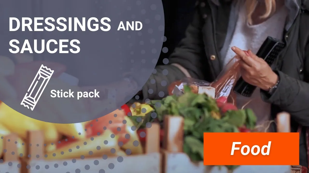 SAUCES and FOOD dressings vertical from FILL and SEAL stick pack machine | INVpack