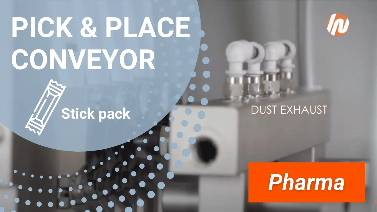 Sitck pack machine with Pick&Place conveyor INVpack