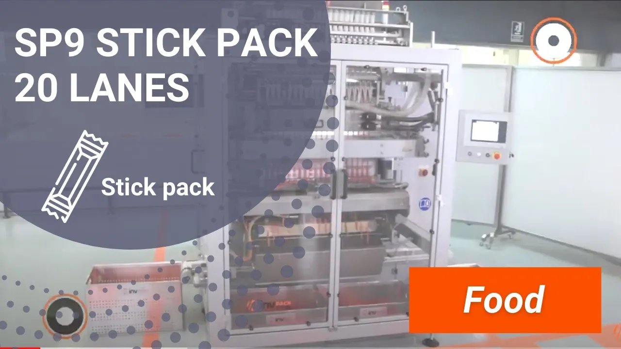 SP9 Stick pack packaging machine with 20 lanes for food industry INVpack